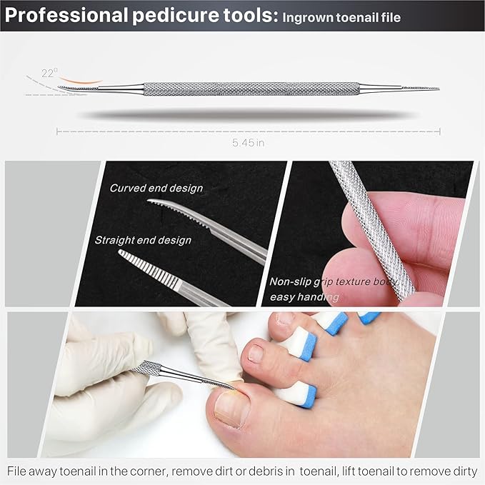 Toenail Clippers for Seniors Thick Toenails, Toe Nail Clippers Adult Thick Nails Long Handle, Professional Heavy Duty Nail Clippers 6Pcs Black