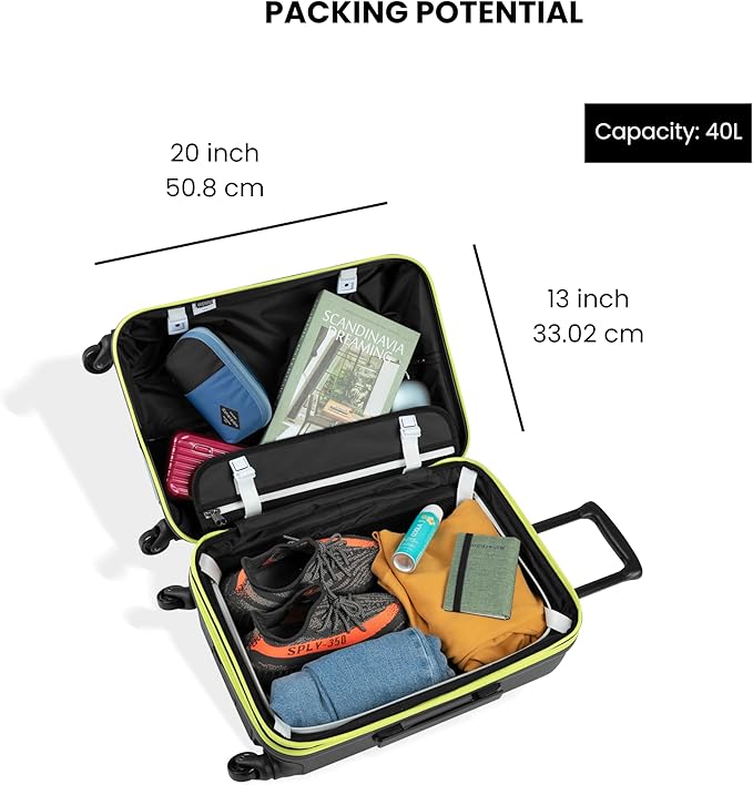 Sherpani Meridian, 22 Inch Carry On Luggage Airline Approved, Rolling Hardside Suitcase 22x14x9, Travel Luggage for Women, Expandable Suitcase, Travel Gift (St. Lucia)