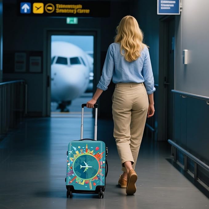 WUJIAONIAO Travel Luggage Cover Baggage Suitcase Cover Protector Skins 18-32 Inch (A15 Go Travel, S (for 18-20 inch luggage))