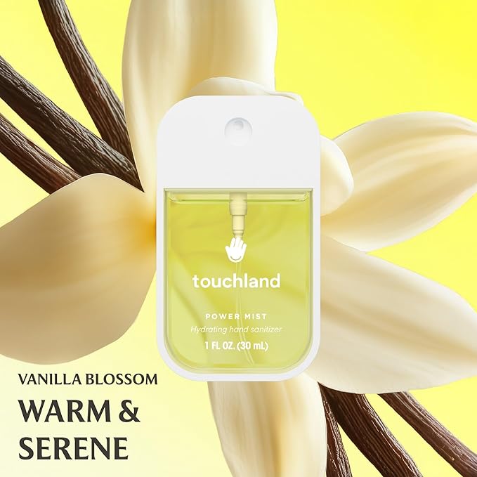 Touchland Power Mist Hydrating Hand Sanitizer Spray, BLOSSOM Trio Set (Lavender, Vanilla, Rainwater), 1 FL. OZ. Travel Size (Set of 3)