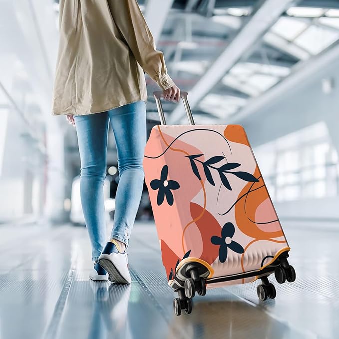 Travel Luggage Cover Suitcase Protector Fits 18-32 Inch Wheel Covers PatternedTravel Related Items Flower Luggage Protector Elastic S