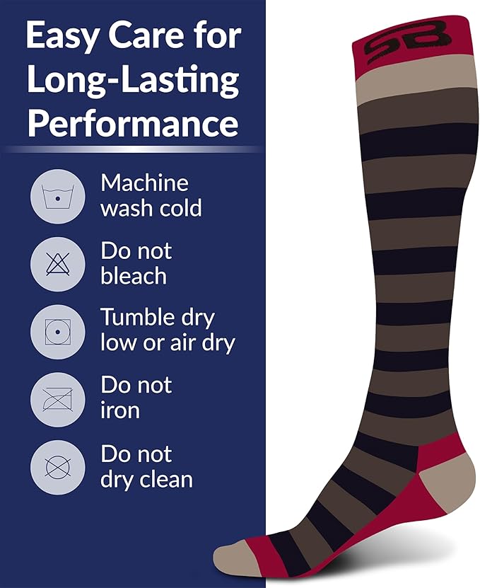 SB SOX Compression Socks for Men & Women (20-30 mmHg) - Best Support Stockings for Travel, Medical, and Sports - Perfect for Everyday Wear