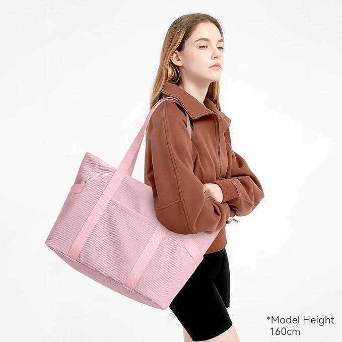 Tote Bag for Women with Zipper, Travel Tote Bags with Compartments Large Shoulder Bag Handbag for Gym Work School