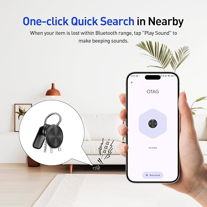 Android Tracker Bluetooth Smart Tag, Works with Google Find Hub App (NOT for iOS or Huawei), Replaceable Battery, Item Finder for Keys/Luggage/Suitcase/Backpack/Wallet, Black, 4 Pack