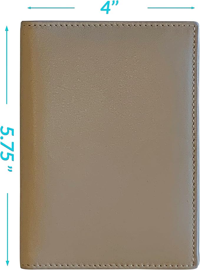 Personalized Monogrammed Taupe Leather RFID Passport Wallet