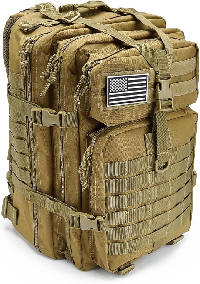 QT&QY 45L Military Tactical Backpacks For Men Camping Hiking Trekking Daypack Bug Out Bag Lage MOLLE 3 Day Assault Pack