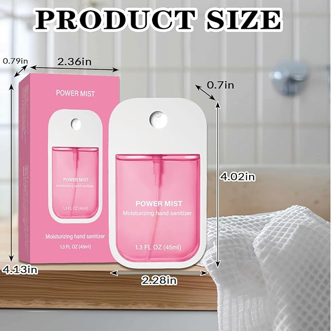 Power Mist Hydrating Hand Sanitizer Spray, Portable Travel-Size Hand Sanitizer Spray, 500-Sprays Each，Suitable for Both Adults and Children (Aloe vera)