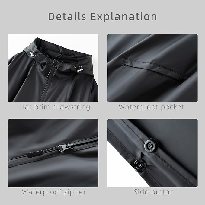 Cloak raincoat Unisex poncho Adult hooded men and women with pockets Mountaineering hiking rainstorm prevention