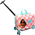 Fast Forward Ride-On 18" Suitcase For Kids/Tow-Along Toddler Carry-On Luggage With Wheels (Moana)