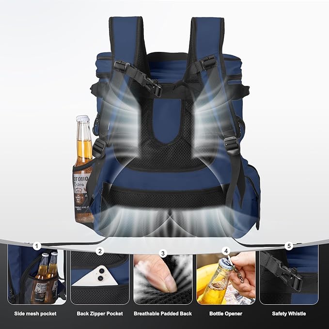 Beach Cooler Backpack for Men 36cans Insulated Backpack Cooler Lunch Bag for Women Camping Hiking Picnic Travel for 18 Hours Cooling 30L