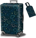 Luggage Cover Suitcase Protector Plus 1 Luggage Tag, Dinosaurs Space Travel Suitcase Cover Suitable for 22-24 inch Luggage (M) with Concealed Zipper Washable Elastic Cloth Dustproof Anti-Scratch