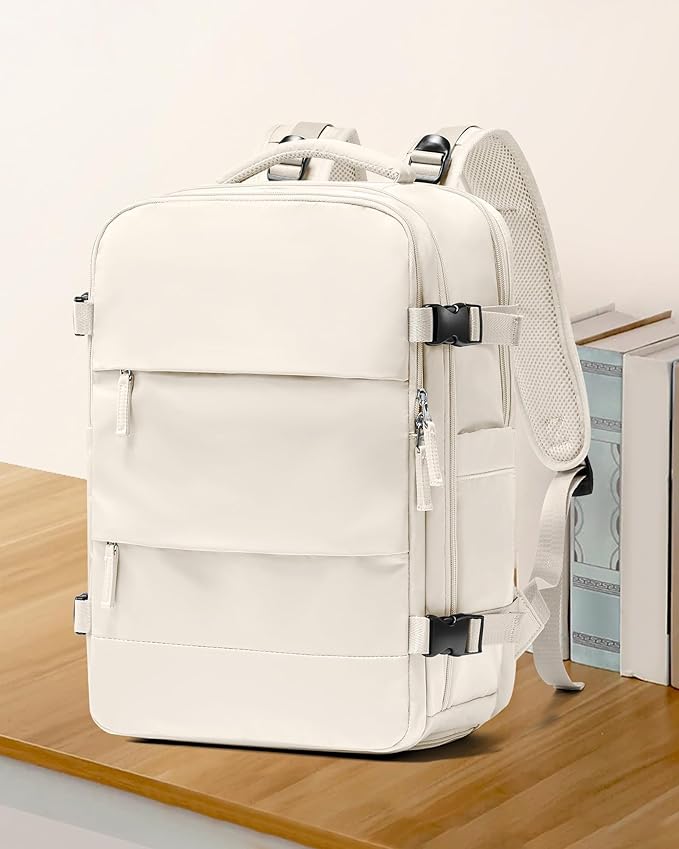 coowoz Travel Backpack For Women Men,Carry On Backpack,Hiking Backpacks Waterproof Outdoor Sports Rucksack Casual Daypack travel essentials（Off White）