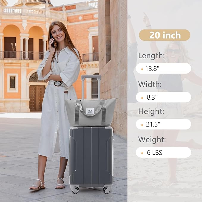 Merax Luggage Set 3 Piece, 20 Inch Carry on Spinner Suitcase with Corner Guards, Lightweight Durable, Airline Approved for Business or Weekend Travel