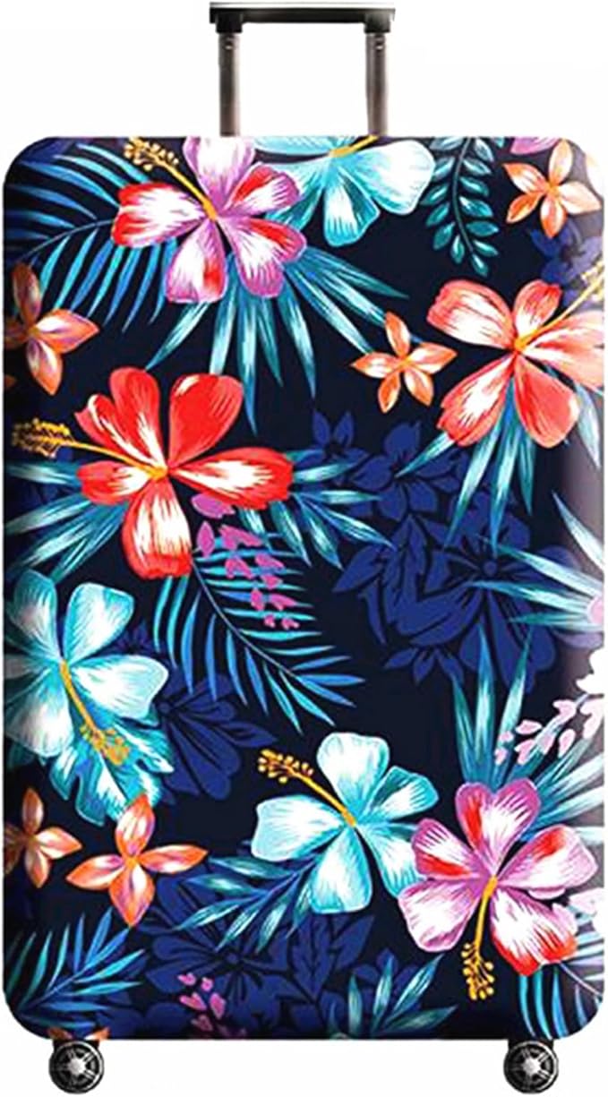 WUJIAONIAO Travel Luggage Cover Baggage Suitcase Cover Protector Skins 18-32 Inch (Flower, XL (for 29-32 inch luggage))