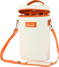 Tirrinia 2 Bottle Wine Gift Tote Carrier - Leakproof & Insulated Padded Versatile Wine Cooler Bag for Travel, BYOB Restaurant, Wine Tasting, Party, Dinner, Gift for Wine Lovers, White Orange