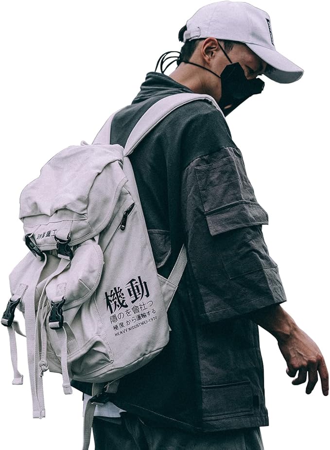 MFCT Men's Techwear Backpack Japanese Bag (Beige)