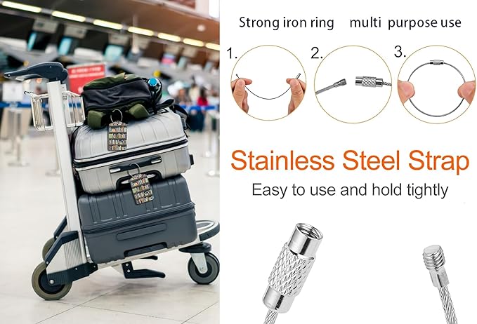 2 Pack Luggage Tags for suitcases Cute Book Luggage Tag, Leather Stainless Steel Loop Label Tag for Men Women Travel Bag Suitcase(Book)