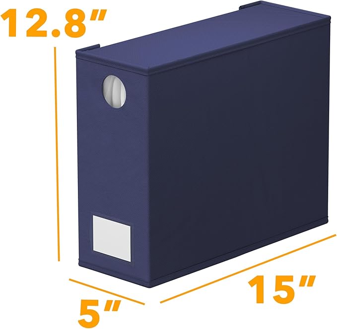 SpaceAid 8 Pack Bed Sheet Organizers and Storage, Foldable Sheet Organizer for Linen Closet, Sheets Set Folder Keeper with Window XL (Queen & King Size) Bedding Container (Navy Blue, 8 Pack)