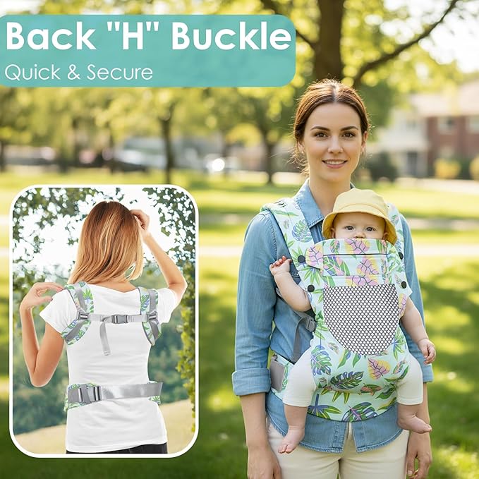 Newborn Baby Front Carrier Backpack, Toddler Baby Body Carrier, 7-66 Lbs Ergonomic Design, Lumbar Support, Lightweight