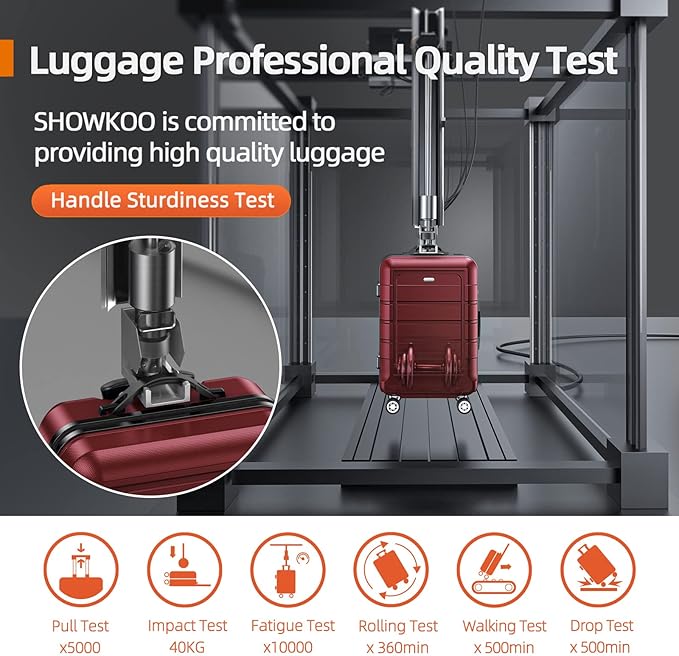 SHOWKOO Luggage Sets Expandable PC+ABS Durable Suitcase Double Wheels TSA Lock Red