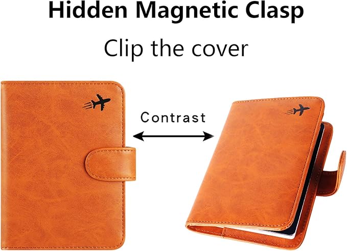 Passport Holder Cover Wallet RFID Blocking Leather Card Case Travel Accessories for Women Men (#Claybank)