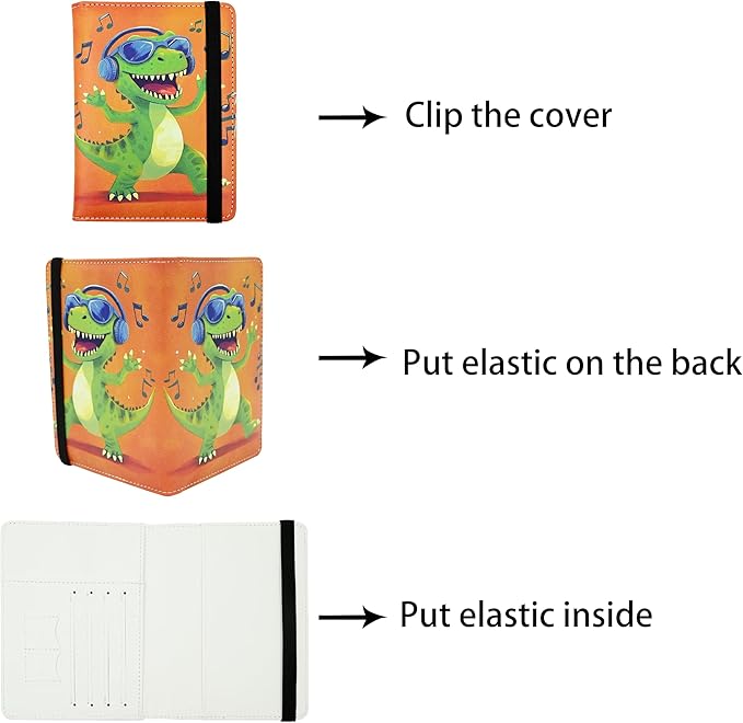 Dinosaur Passport Holder for Women and Men PU Leather Passport Cover for Travel