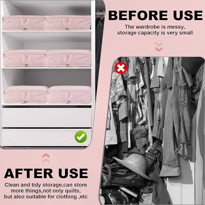 Extra Large Compression Packing Cubes for Travel Essentials, 2 Pack Expandable Travel Cubes for Packing Bags Suitcase Organizer, Pink