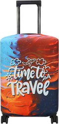Explore Land Luggage Cover Suitcase Protector Fits 18-22 Inch Case (Time to Travel, S)
