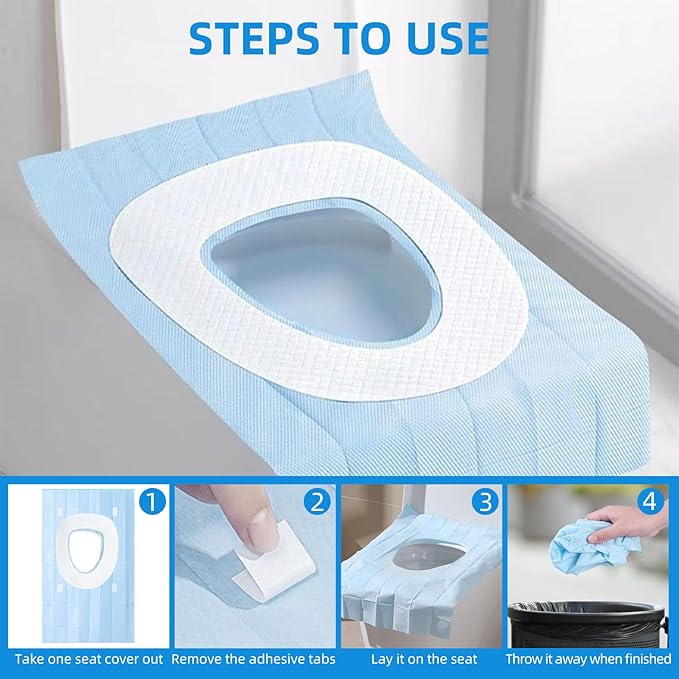 85 Pack Toilet Seat Covers Disposable 16x24 Inch XL Portable Toilet Liners Travel Seat Cover for Outdoors,Hotel, Hospital, Travel, Public Toilet Seat Cover (85 Pack, XL)