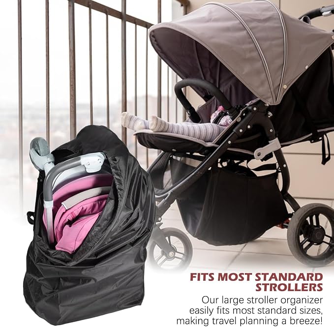 DOERDO Stroller Transport Bags, Large Foldable Carrying Storage Bag for Airplane Gate Check Train Travel, 19.6x23.3Inch