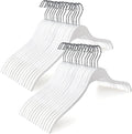 TOPIA HANGER Slim Wooden Hangers with Extra Soft Non-Slip Rubber Grips, 30-Pack High-Grade Fashion Hanger No Shoulder Bump for Sweaters, Hoodies, Jacket, Dress, Coat (White) -CT15W30