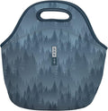 Sok It LunchTote Zippered Bag Insulated Neoprene Caddy (Foggy Woods, Large 4.5 Quart Lunch Tote)
