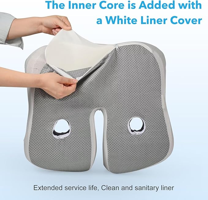 Seat Cushion,Office Chair Memory Cushion, Ergonomic Design, Relieve Sciatica and Long-Term Sitting Pain, Suitable for desks, Car Seats, Games, Wheelchairs