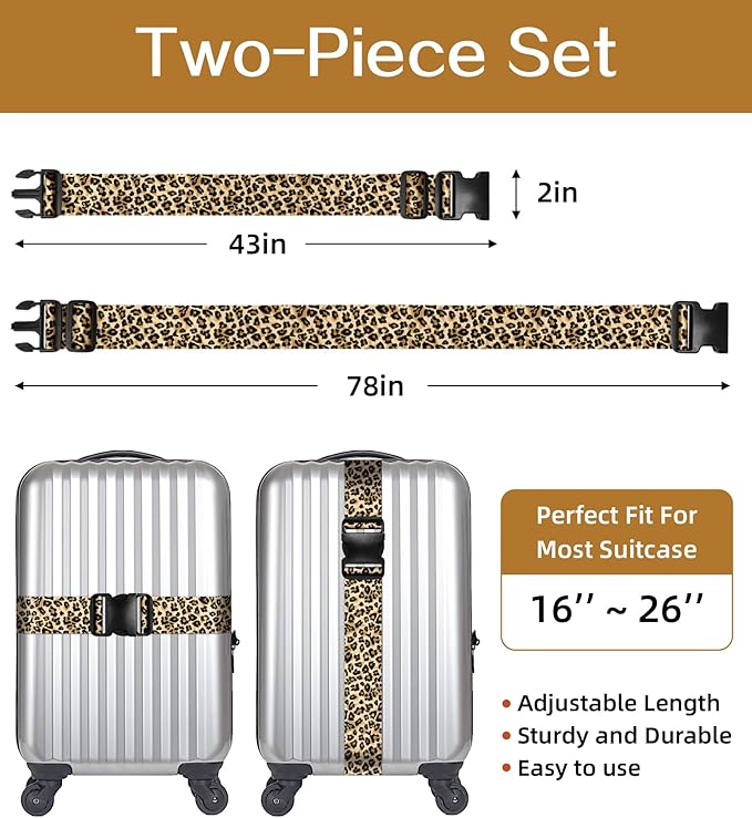 Luggage Straps for Suitcases Travel Belt Luggage Band Heavy Duty Traveling Luggage Identifier Cute Women Girls Unique Accesory,