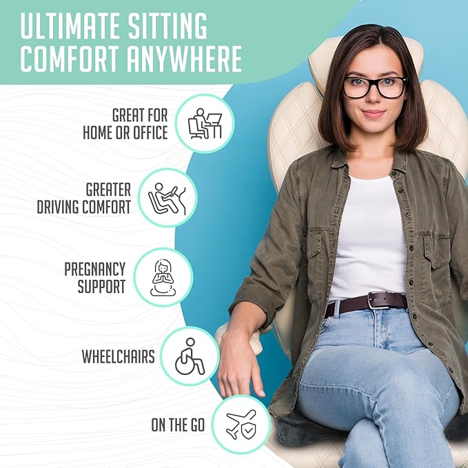 Premium Foldable Piriformis Cushion - Piriformis Pain and Sciatic Pain Relief Cushion - for Home & Office Use, Perfect for Travel or Driving - Piriformis Cushion