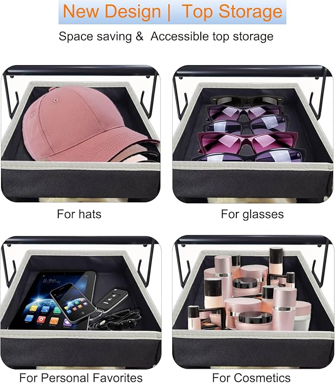 Large-Sized Hanging Shoe Organizer 10-Shelf, Sturdy Hanging Closet Organizer with 8 Side Pockets, Wider Hanging Shelves for Storage Shoes Clothes Jeans Shirts Toys, Black