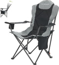 Camping Chairs, Portable Camp Chairs for Heavy People with Adjustable Angled Backrest, Outdoor Folding Camping Chairs for Outside Supports up to 350lbs, Carry Bag Included