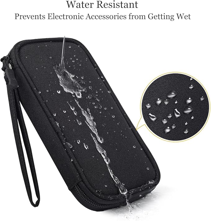 Electronics Accessories Bag / Electronic Organizer Case, Durable Small Electronics Accessories Storage Bag for Various USB, Cables, Hard Drive, Phone, Cords and Power Travel Gadget Carry Bag, Black