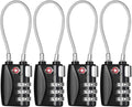 ZHEGE TSA Luggage Locks 4 Pack Travel Padlocks for Suitcase, Baggage, Backpack, Pistol Case (Black)