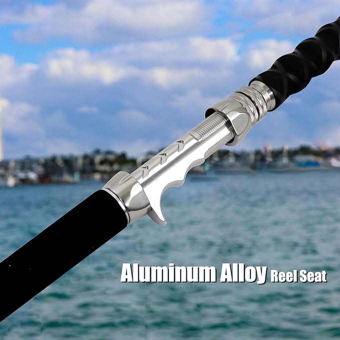 Fiblink 2-Piece Boat Conventional Fishing Rod Portable Spinning/Casting Rod Carbon Fishing Pole