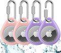 UNBREAKcable AirTag Holder for Apple - 4 Pack Air Tag Case [Professional Carabiner] [Waterproof] [Shockproof] TPU AirTag Keychain for Kids, Pets, Keys, Luggage, Backpacks