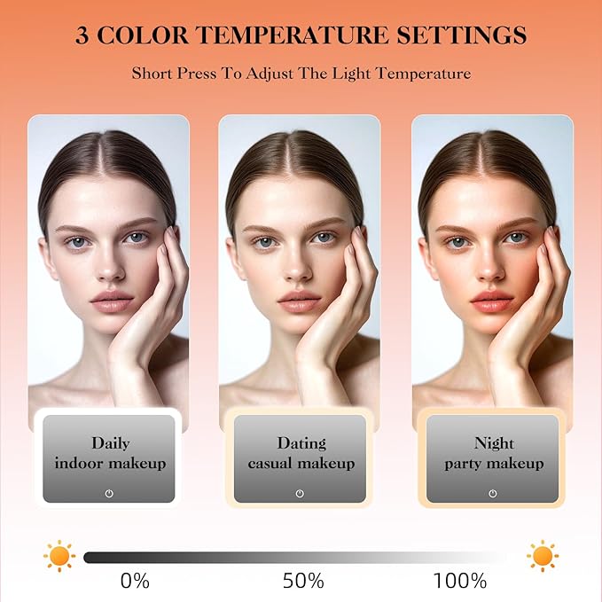 Travel Makeup Bag With LED Mirror,Makeup Travel Train Case with 3 Color Setting,Cosmetic Makeup Organizer Bag with Adjustable Dividers,Portable Make up Bag with Makeup Brush Holder Storage（Caramel）