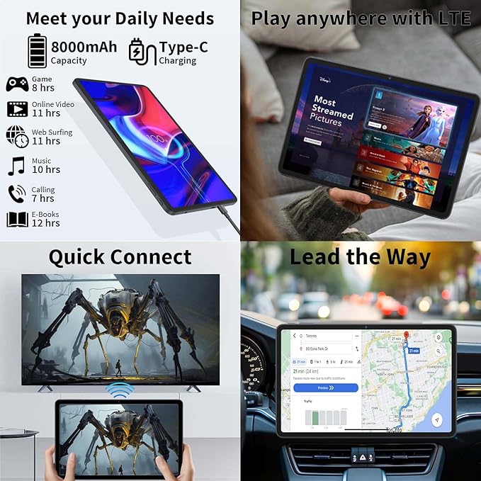2025 Upgraded Android 15 Tablet, 12 inch Android Tablet with Keyboard, 24GB RAM+256GB ROM(1TB Expand), Octa-Core, 2K 2000x1200 Display, 16MP Dual Camera, 8000mAh, 5G WiFi, GPS, Bluetooth 5.0（Pink）