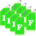 8 Pcs Luggage Tags for Suitcases, 26 Initial Letter Travel Luggage Baggage Identification Labels ID Tags Fully Bendable Tags with Stainless Steel Loop (Letter F, Green)