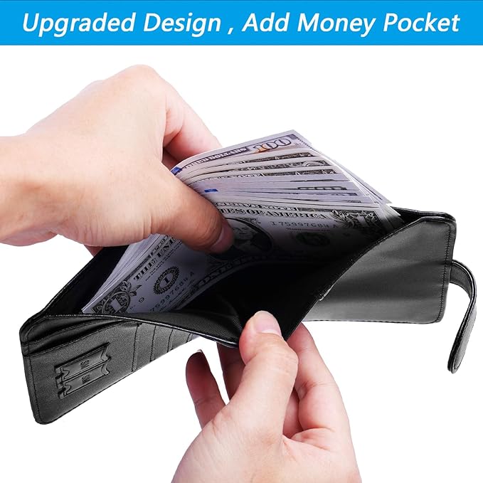 Airtag Passport Holder Cover Wallet RFID Blocking Leather Case Travel Essentials Luggage Accessories Travel Must Have(118#Black)