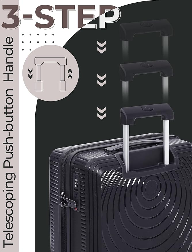Luggage Sets 5 Piece, Suitcases with Wheels, Hardshell Suitcase Set, PP Carry on Luggage Set with TSA Lock, Travel Luggage