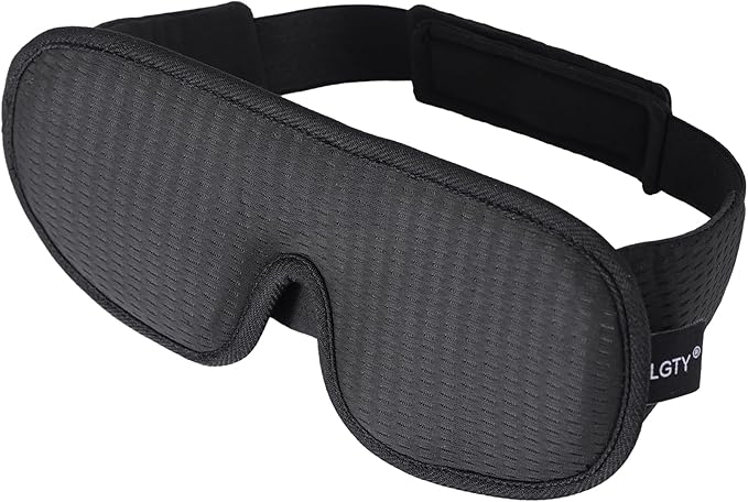 Sleep Mask for Men and Women 3D Contoured Eye Mask Patented Adjustable Light Blocking Night Mask for Sleeping (Black)