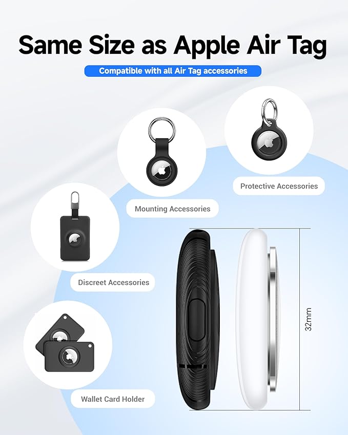 LiTag Duo - Dual System Tracker for iOS or Android, Bluetooth Tracking Tag/Key Finder/Luggage Tracker/Item Locator, Compatible with iOS Find My or Google Find Hub App (1 Pack)