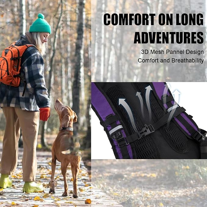 Hydration Backpack Pack with 2L Water Bladder 18L Hiking Backpack Women Men Lightweight Hydropack Insulated Daypack for Biking, Running, Festival