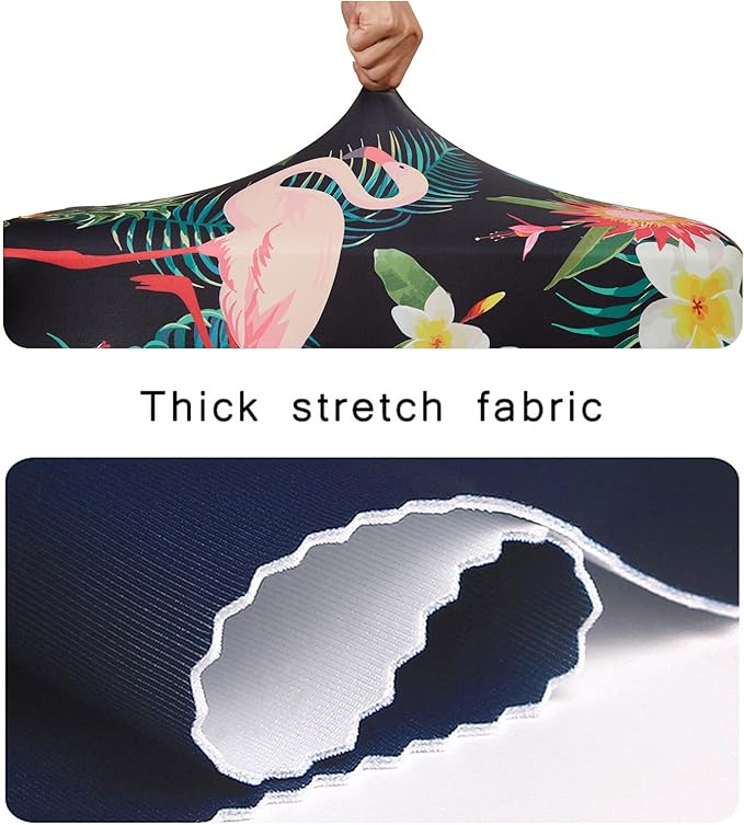 WUJIAONIAO Travel Luggage Cover Baggage Suitcase Cover Protector Skins 18-32 Inch (Flower flamingo, L (for 25-28 inch luggage))